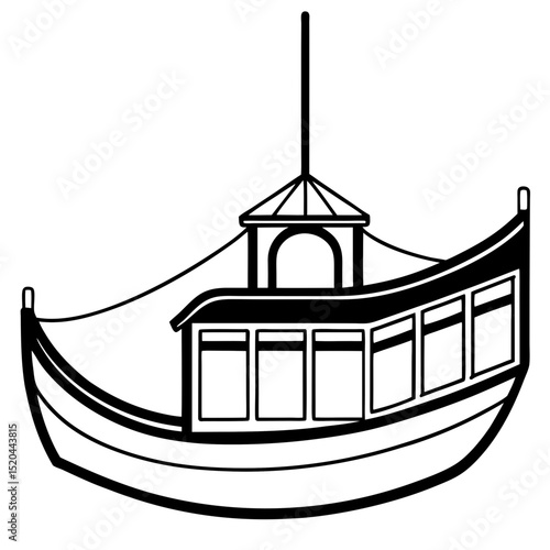 Simple Gondola Vector on White Background