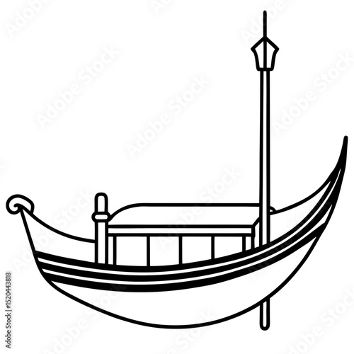 Simple Gondola Vector on White Background