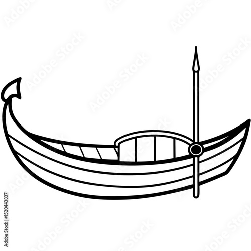 Simple Gondola Vector on White Background