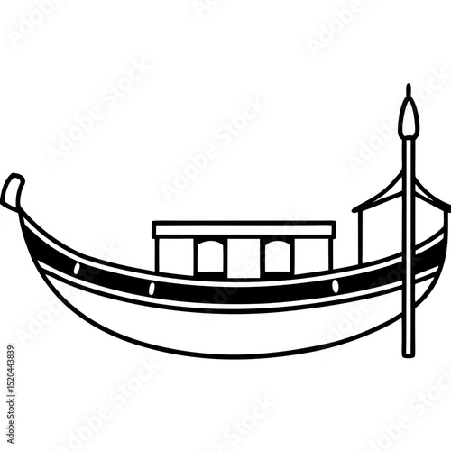 Simple Gondola Vector on White Background