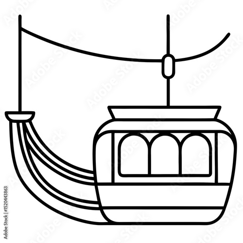 Simple Gondola Vector on White Background