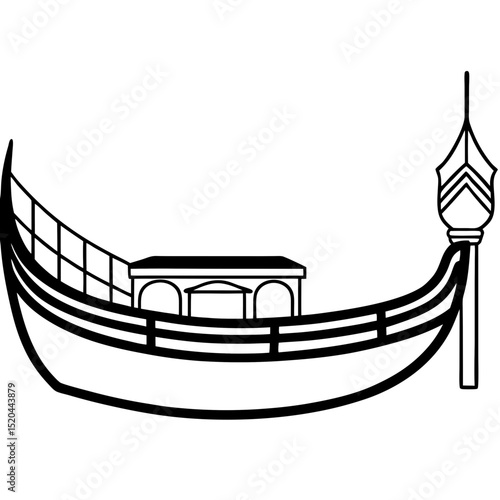 Simple Gondola Vector on White Background
