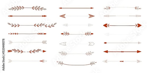 Hand-drawn vector dividers, laurels, swirls, arrows, borders, & lines Doodle design elements, isolated, border, line