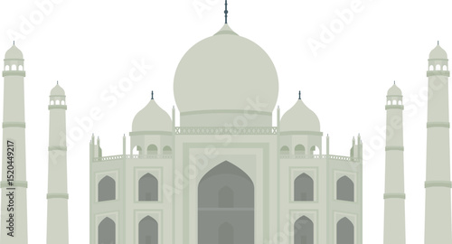 シンプルなタージマハルの素材イラスト　Illustration of a simple taj mahal