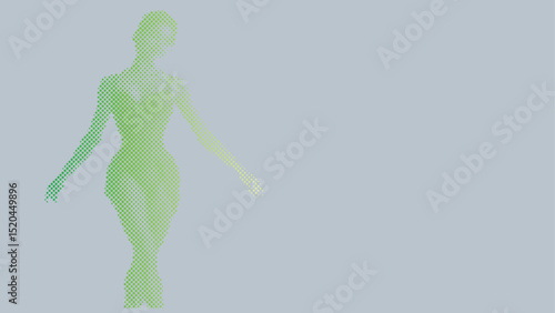 Halftone vector pattern of a ballet dancer performing isolated on pastel background