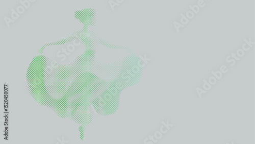 Halftone vector pattern of a ballet dancer performing isolated on pastel background
