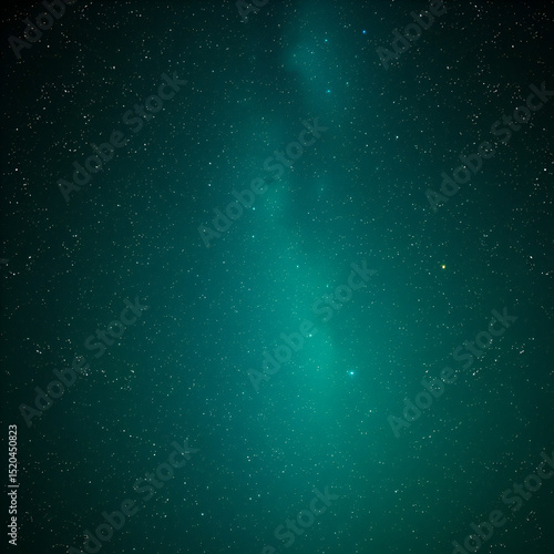 Green starry night sky wide angle view background for banner with copy space. Starry. Illustration