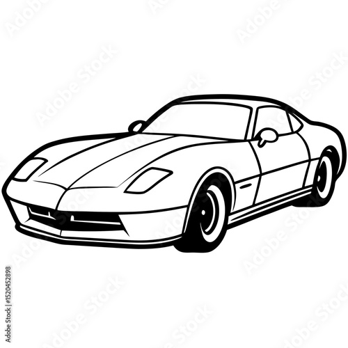 Minimalist Corvette Vector on White