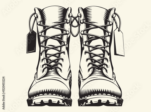 Rugged Military Boots Art Print for Veterans and Outdoor Enthusiasts Decor
