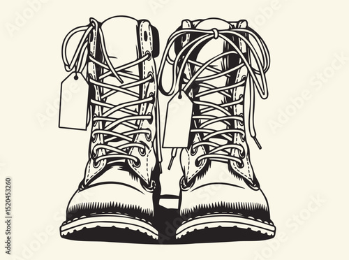 Rugged Military Boots Art Print for Veterans and Outdoor Enthusiasts Decor