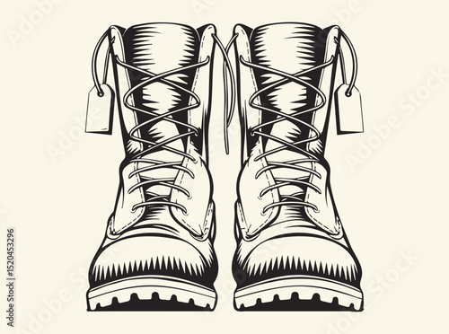 Rugged Military Boots Art Print for Veterans and Outdoor Enthusiasts Decor