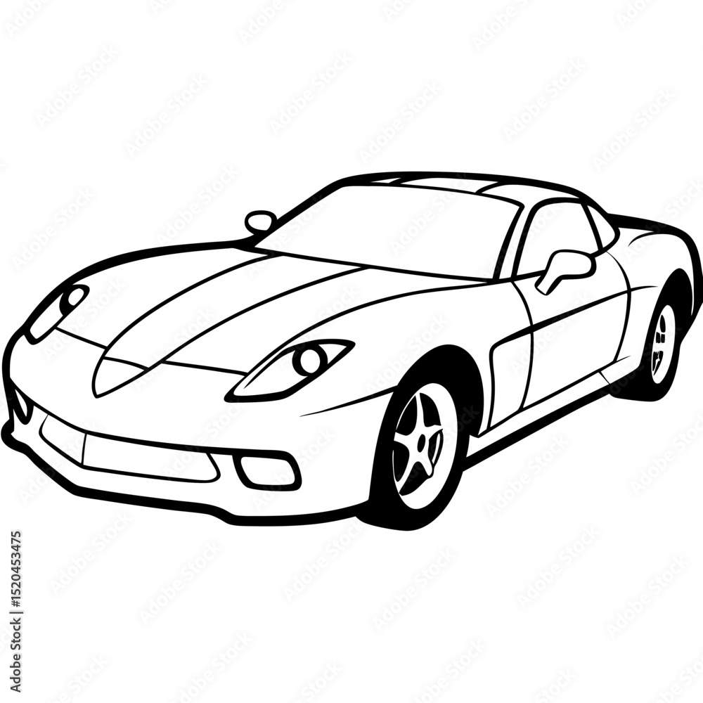 Naklejka premium Simple Corvette Illustration