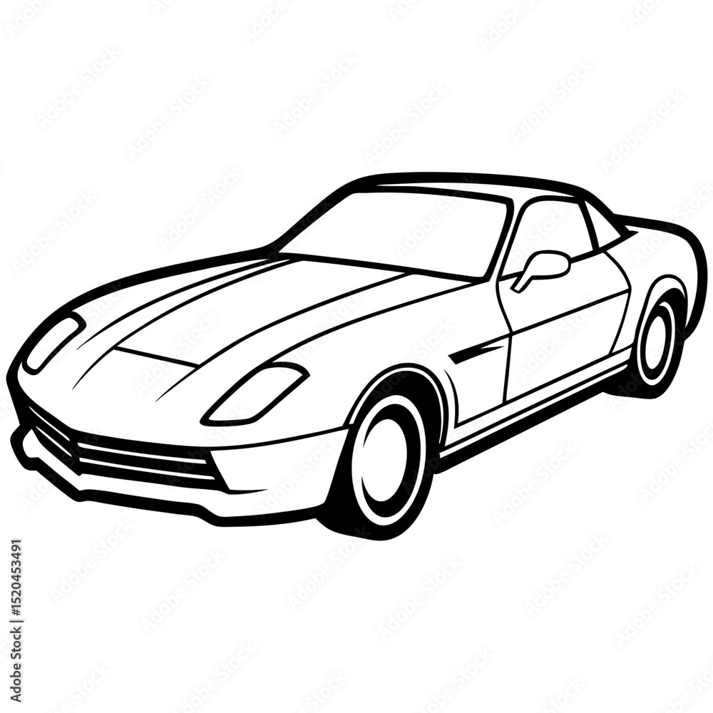 Naklejka premium Simple Corvette Illustration