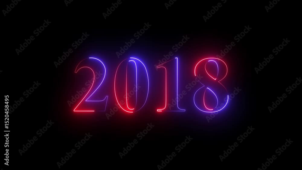 Abstract Glowing neon number 2018. Educational mathematics 2018 animation on black background. 4k motion graphics animation. Abstract Glowing neon number 2018. Educational mathematics 2018 animation on black background. 4k motion graphics animation.