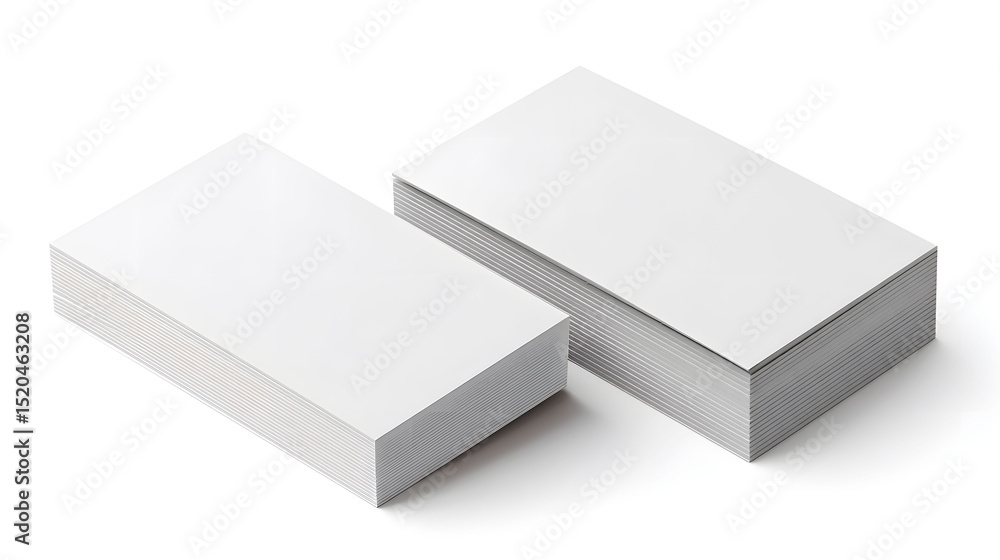 Blank Business Card Mockup Stacks of White Cards Isolated on White Background Blank Business Card Mockup Stacks of White Cards Isolated on White Background
