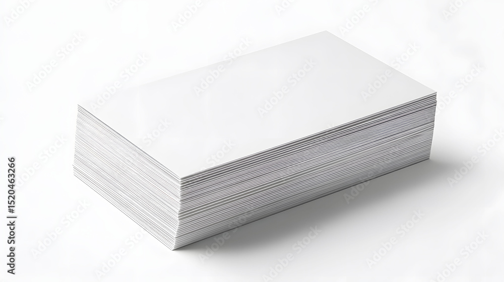 Blank Business Cards Mockup Stack of Clean White Cards Isolated on White Background Blank Business Cards Mockup Stack of Clean White Cards Isolated on White Background