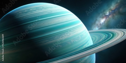 close-up perspective of Uranus featuring its unique blue-green hues and intricate cloud patterns, Uranus planet, planetary photography