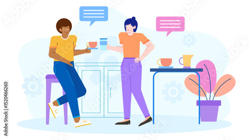 Two people in conversation over coffee, suitable for social media posts, blogs, and articles related to communication and networking.