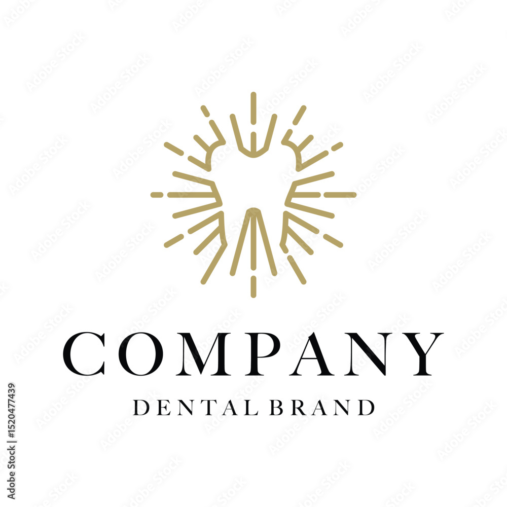 Fototapeta premium dental sun concept logo design vector template