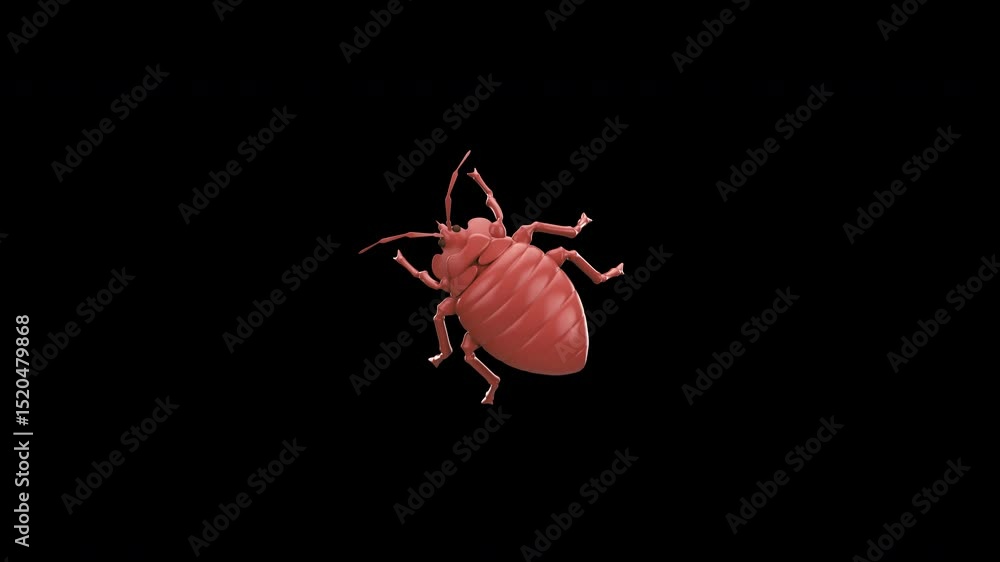 No bed bugs sign with red prohibition symbol representing pest control, hygiene, and insect prevention with alpha channel