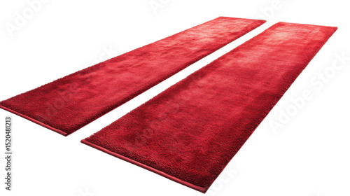 Set of red carpets on white background 