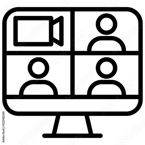 video conferencing line icon