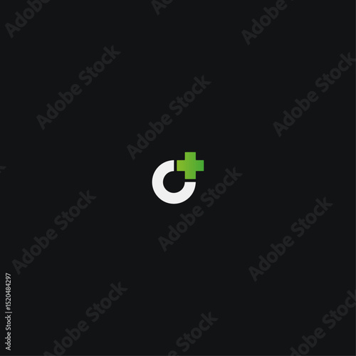 O medical logo icon flat vector design