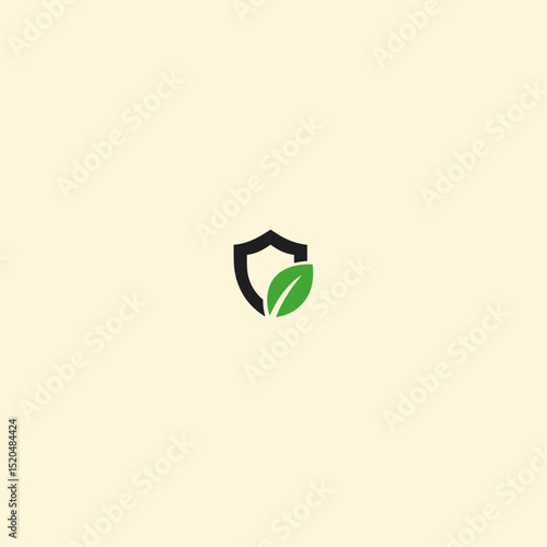 Eco shield logo icon flat vector design