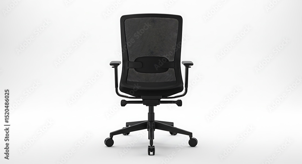 Modern Black Mesh Office Chair, Rear View Modern Black Mesh Office Chair, Rear View
