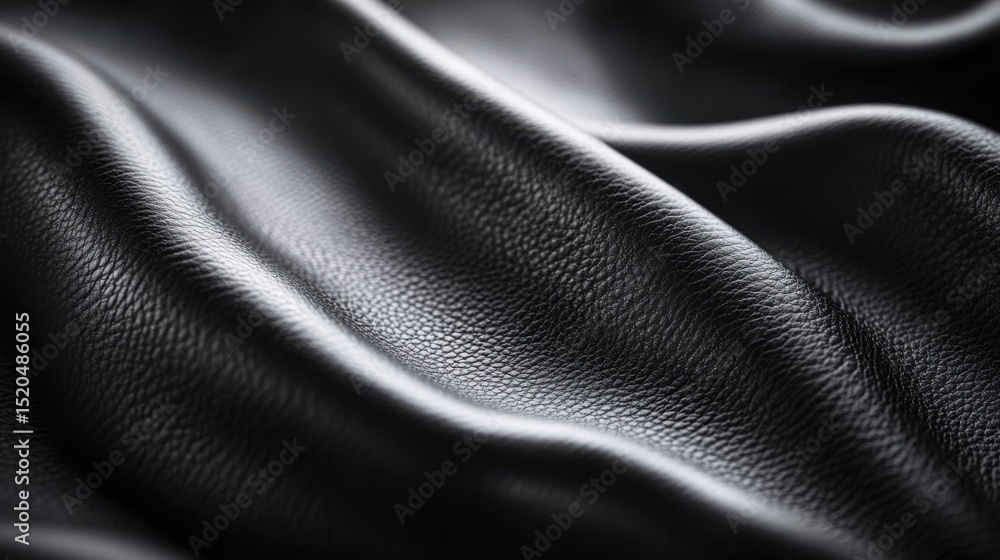Fototapeta premium Close-up view of black leather texture.