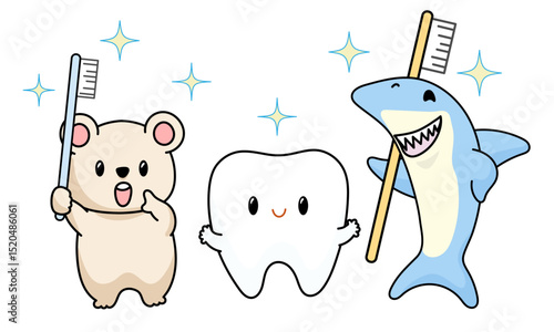 歯みがき、歯医者のキャラクター