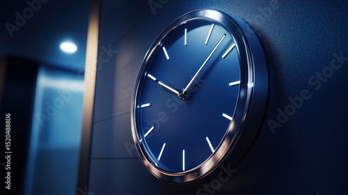 Modern blue wall clock