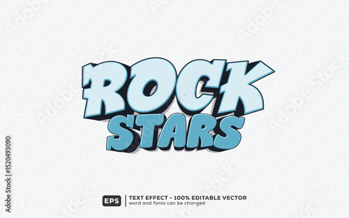 Rock Stars 3D Cartoon Editable Text Effect | Premium Font Template