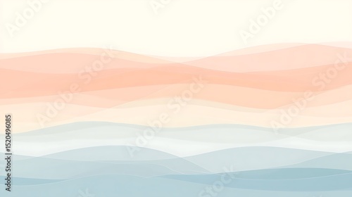 Soft, layered, pastel hues create a serene landscape effect.