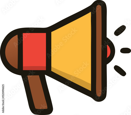Megaphone icon. Suitable for announcements, protests, marketing campaigns, alert systems, public events, activism, communication, speeches, advertising, promotions, rallies, and alerts.