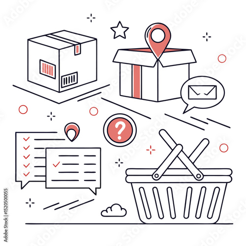 Modern e commerce order fulfillment illustration