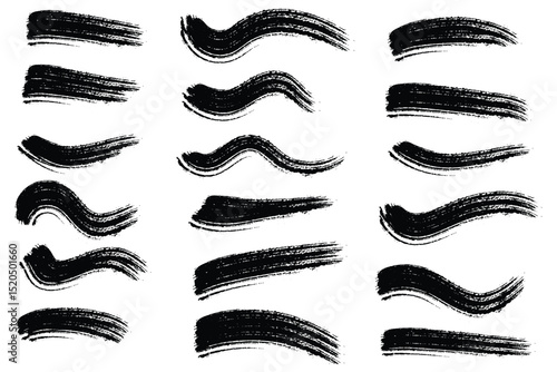 Wallpaper Mural Brush strokes icon set. Black brush strokes for artistic design elements. Hand made creative abstract paint brush strokes. Eps 10 Torontodigital.ca