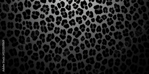 Dramatic high contrast black and white leopard print background, black, contemporary