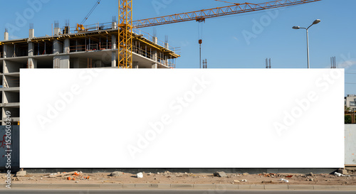 Mockup Blank Billboard Advertisement at Construction Site Perfect for Your Next Campaign