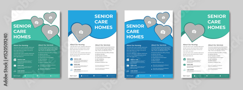 senior care best service flyer, care center flyer template, senior care flyer template, home care service flyer, medical charity flyer template with brochure creative layout shape