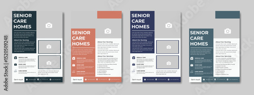 senior care best service flyer, care center flyer template, senior care flyer template, home care service flyer, medical charity flyer template with brochure creative layout shape