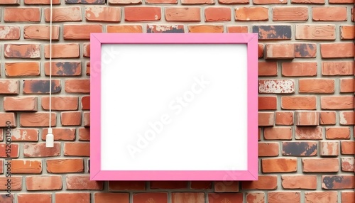 Wallpaper Mural Modern pink framed shop sign mockup on brick wall,  brick wall,  background Torontodigital.ca