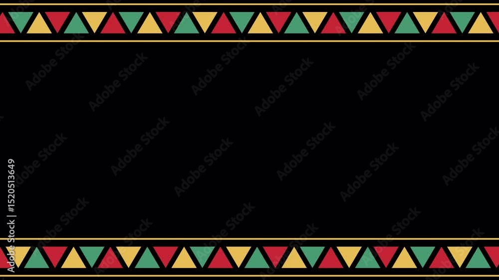 Abstract African Pattern Border video overlay background on transparent background, alpha channel Abstract African Pattern Border video overlay background on transparent background, alpha channel