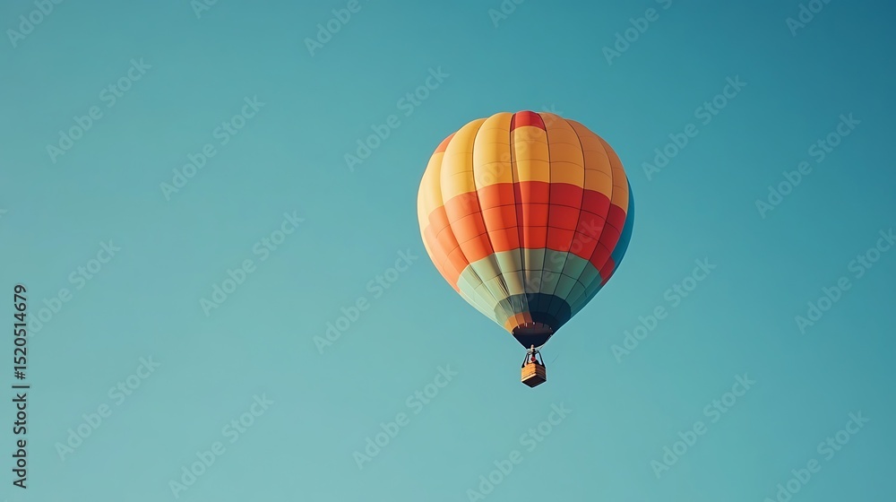 Obraz premium Colorful hot air balloon in a clear sky.