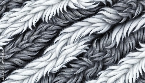 Seamless monochrome pattern of textured animal wool ,  vector,  style