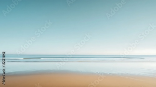 Serene beach scene at sunrise.