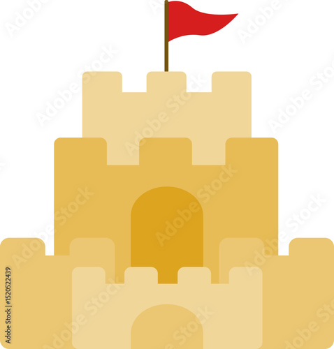 Sand castle on the beach summer vacation