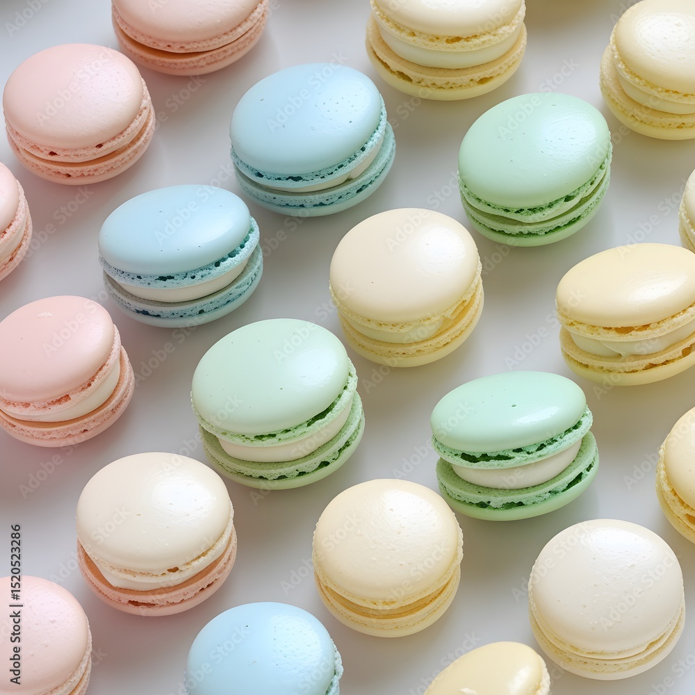 Obraz premium colorful macaroons on a wooden background