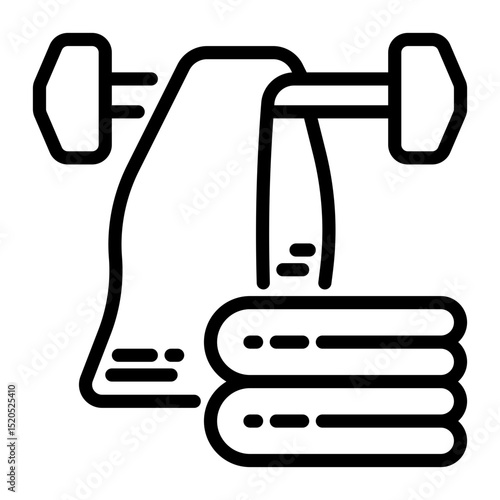 bath towel icon, line icon style