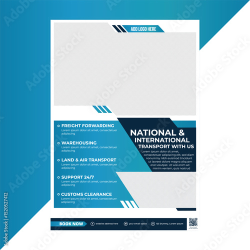 Deliver Fast and Reliable Freight Transport Solutions – Professional Flyer Template for Logistics Agencies and Warehousing Companies